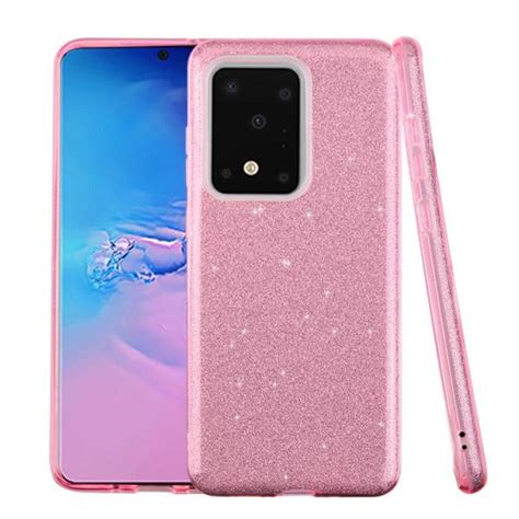 for samsung galaxy s20 ultra case by insten glitter dual layer [shock absorbing] hybrid hard