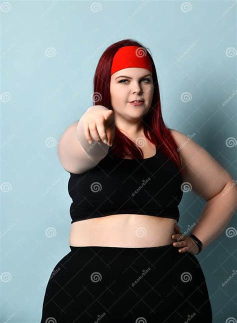 Hey Go On A Diet Fat Redhead Girl In A Red Headband Black Top She