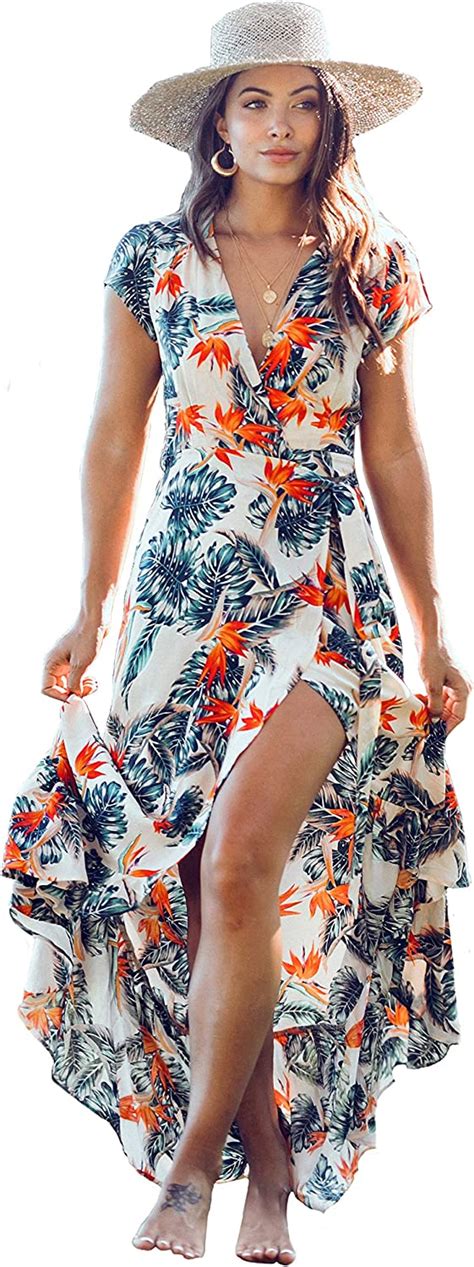 XIX Palm Cozumel Wrap Dress Sundress Beach Coverup Casual Outfits Overall Floral