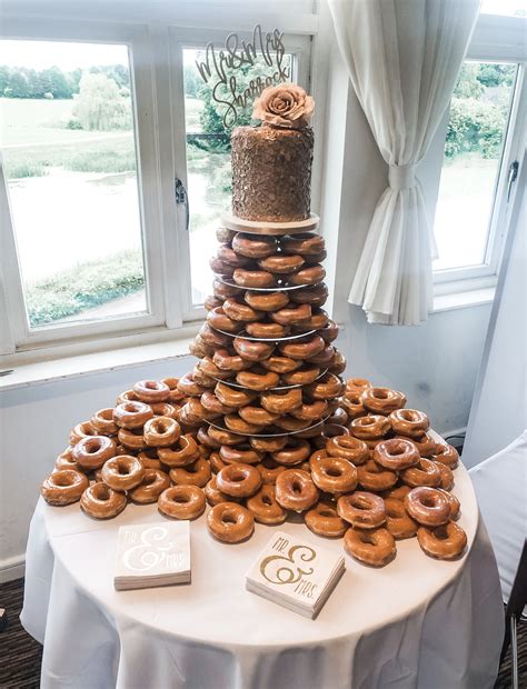 Krispy Kreme Donut Wedding Cake Tower Donut Wedding Cake Wedding Donuts Wedding Cake