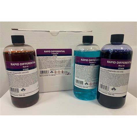 Rapid Differential Stain Refill Kit Fixativeredblue