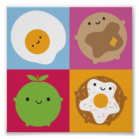 Kawaii Breakfast Poster