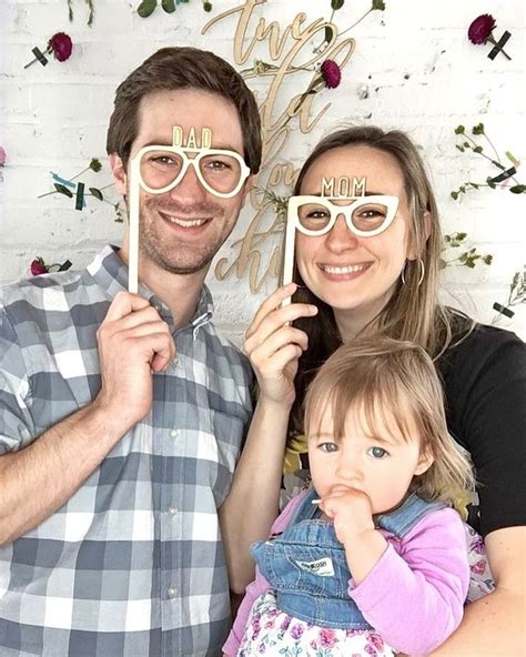Mom And Dad Photo Wooden Glasses Photo Props For Baby S First Birthday