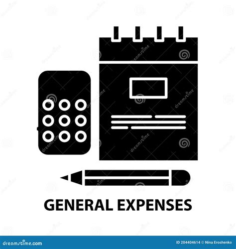 General Expenses Icon Black Vector Sign With Editable Strokes Concept