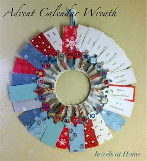 Clothespin Wreath Advent Calendar With A Special Activity For Each Day