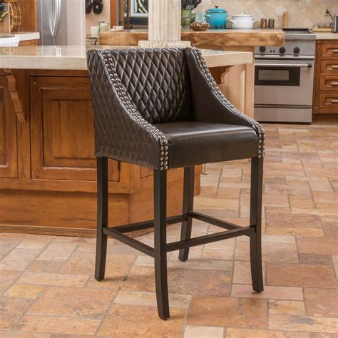 › counter top folding chairs. Lawson Brown Quilted Leather Bar Stool - Bar Stools at ...