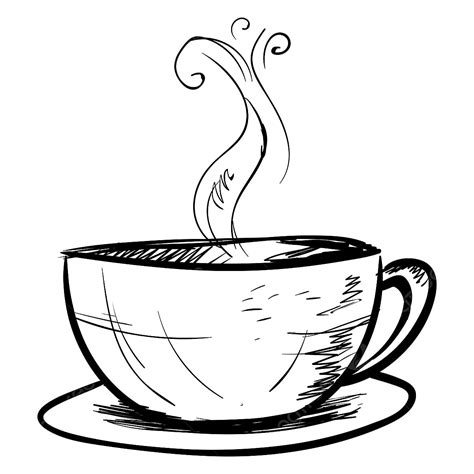 Cup Of Coffee Sketch Illustration Vector On White Background Coffee