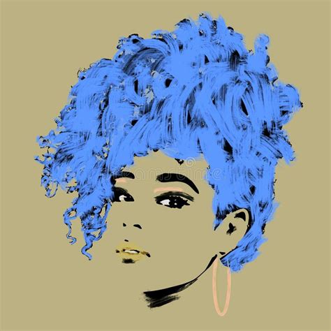 African Young Black Woman Illustration Afro Girl Stock Illustration