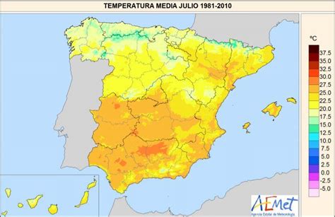 Spain Temperature Map Map Of Spain Temperature Southern Europe Europe