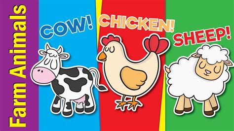 Learn Farm Animals For Kids Video Flash Cards Kindergarten