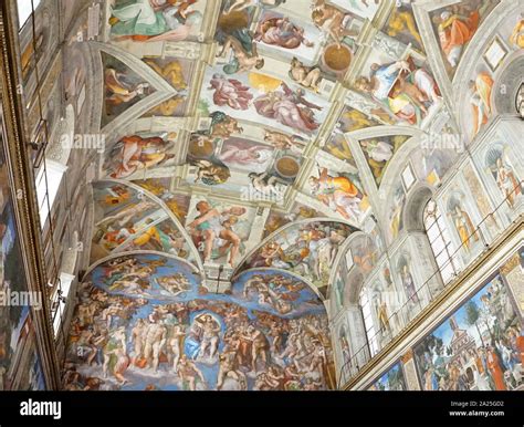 Peint Des Scènes De La Chapelle Sixtine Par Michel Ange Michelangelo