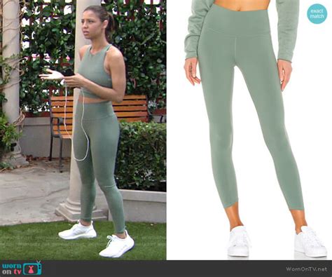Wornontv Elenas Green Sports Bra And Leggings On The Young And The