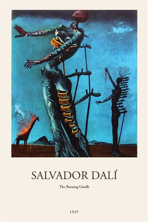 The Burning Giraffe By Salvador Dalí High Resolution Digital Etsy