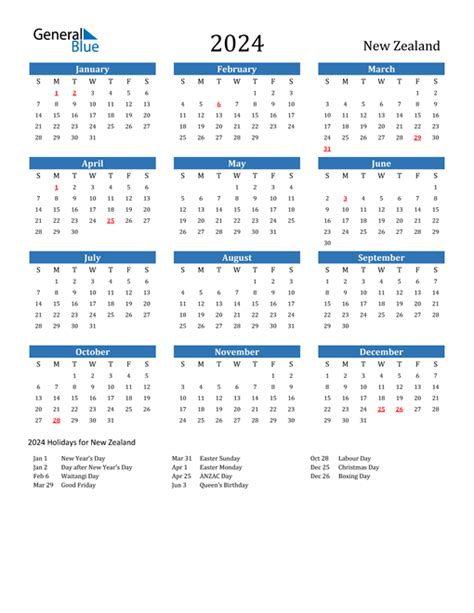 2024 Calendar Nz Public Holidays Printable 2024 Calendar Printable