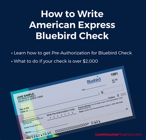 Bluebird offers a variety of great features: How to Write American Express Bluebird Check