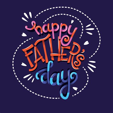 Happy Fathers Day Hand Lettering Typography Modern Poster Design