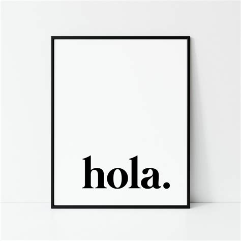 Hola Print Hola Sign Hola Printable Hola Poster Etsy