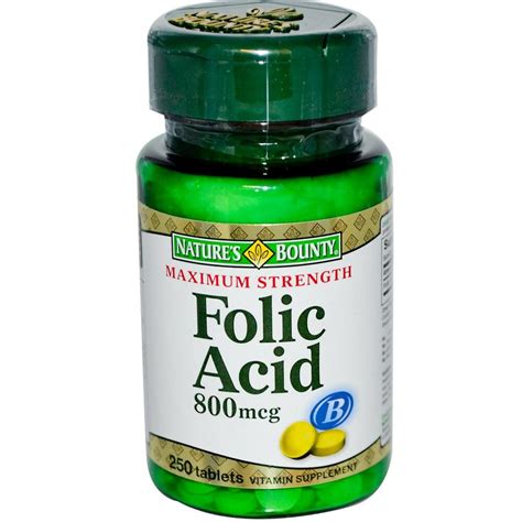 What happens if i take too much folic acid? 250 Folic Acid 800mcg Nature's Bounty Supplement Vitamins ...