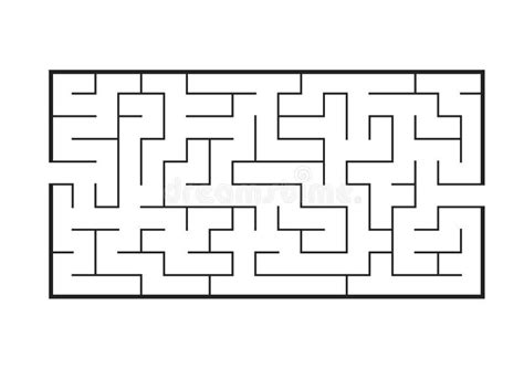 Schwarzes Rechteckiges Labyrinth Mit Einem Input Und Einem Ausgang Ein