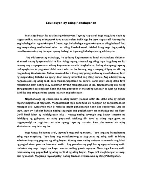 ðŸ˜€ Talumpati Tungkol Sa Edukasyon Ng Pilipinas Isang Talumpati