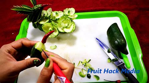 How To Mack Cucumber In To Swan Vegetable Art Youtube