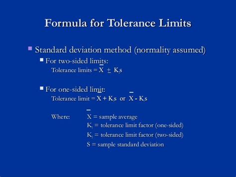 How To Calculate Tolerance Limits In Statistics It Can Be Proved