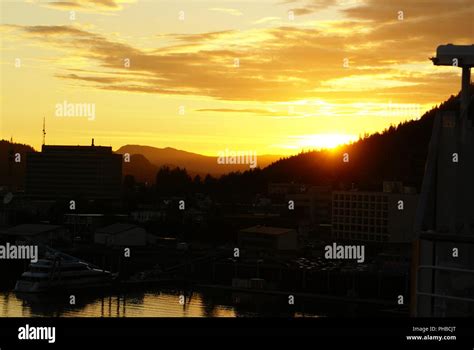 Sunrise Or Sunset In Juneau Alaska Stock Photo Alamy