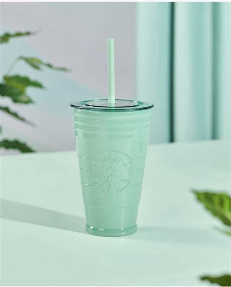 Starbucks 2021 China Mint Goddess Logo 16oz Glass Straw Tumbler