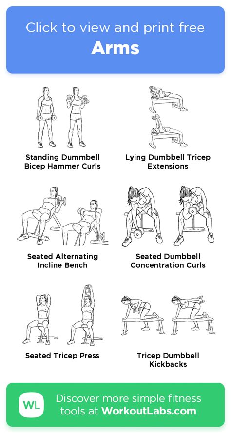 Arms Click To View And Print This Illustrated Exercise Plan Created