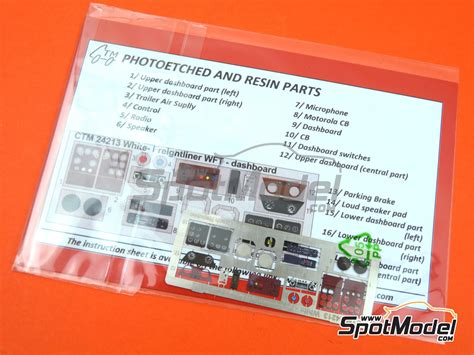 Czech Truck Model Ctm24213 Dashboard 125 Scale White Freightliner