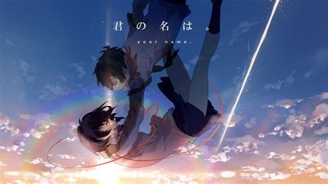 Your Name Taki And Mitsuha Falling Anime Sky Wallpaper Kimi No Na Wa