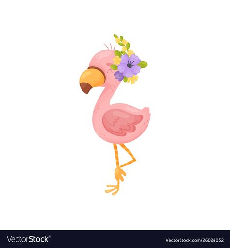 Cute Cartoon Flamingo Royalty Free Vector Image