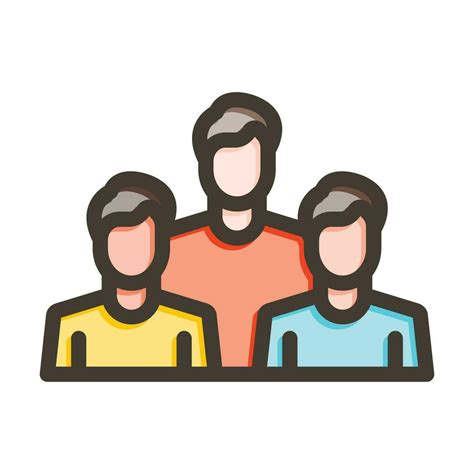 People Vector Thick Line Filled Colors Icon For Personal And Commercial