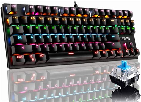 Leaven K550 Mechanical Gaming Keyboard Rainbow Backlit Ultra Slim