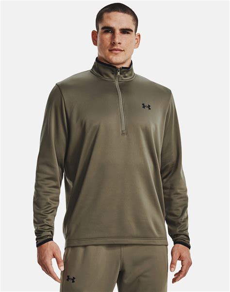 Under Armour Mens Armour Fleece Half Zip Green Life Style Sports Uk