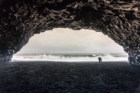 Basalt Cave At At Reynisfjara Beach In Southern Iceland Editorial