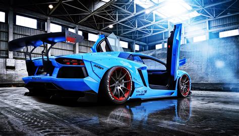 Aventador Beam Blue Cars Doors Lamborghini Liberty Lp720 4