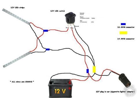 12 volt wiring gauge requirements at specific amps to length for automotive electrical systems. connecting led strip to 12 volt car battery power supply wiring diagram - Google Search | Car ...