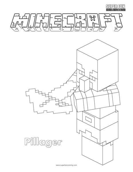 Pillager Minecraft Coloring Super Fun Coloring