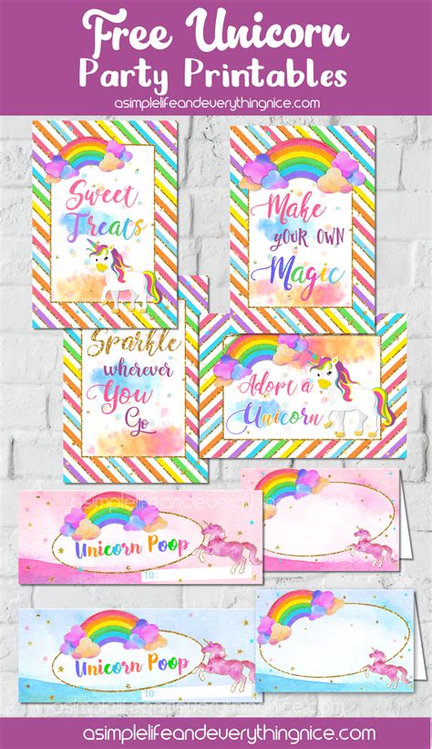 Free Unicorn Poop Treat Bag Toppers And Poster Printables Artofit