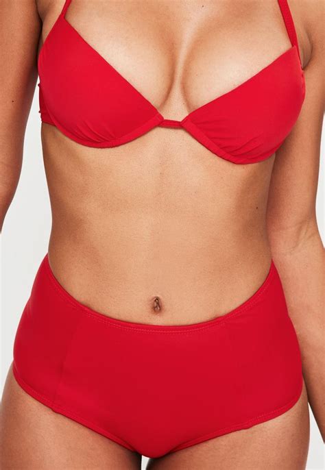 missguided red mix and match high waisted bikini bottoms in 2021 bikini swimsuits bikinis