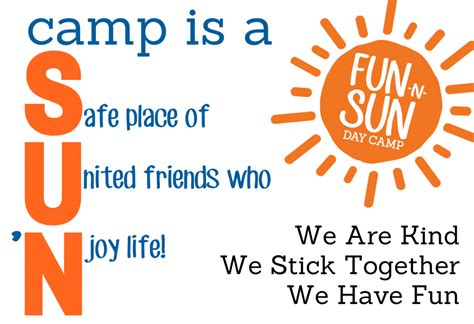 Fun N Sun Core Values Fun N Sun Day Camp