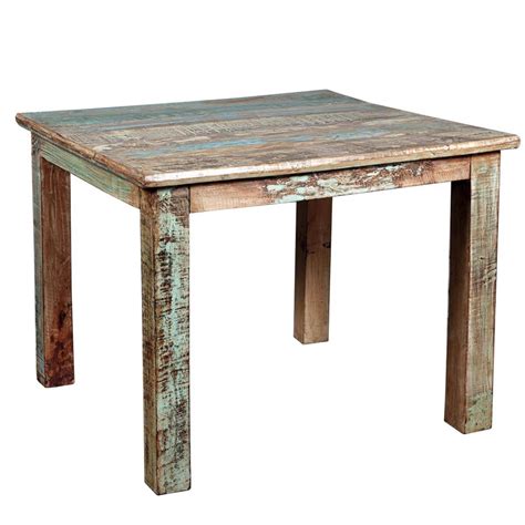 Hamilton reclaimed wood marble top kitchen island. Rustic Reclaimed Wood Distressed Small Kitchen Dining Table