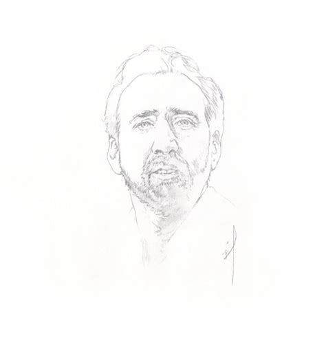Drawing Of Nicolas Cage With A Beard Brandon Bird