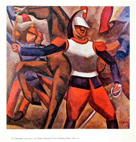 1969 Print Man Warrior Armor War Le Cuirassier Cubism Expression Roger