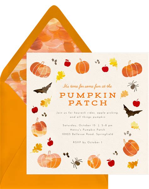 Painted Pumpkin Patch Invitations