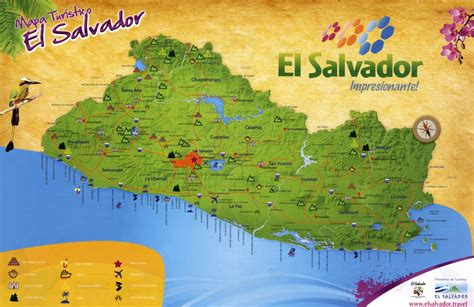 Mapa Turístico De El Salvador Imagenes De El Salvador