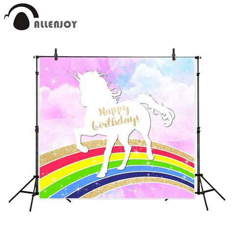 Allenjoy Photography Backdrop Unicorn Clorful Rainbow Birthday Theme