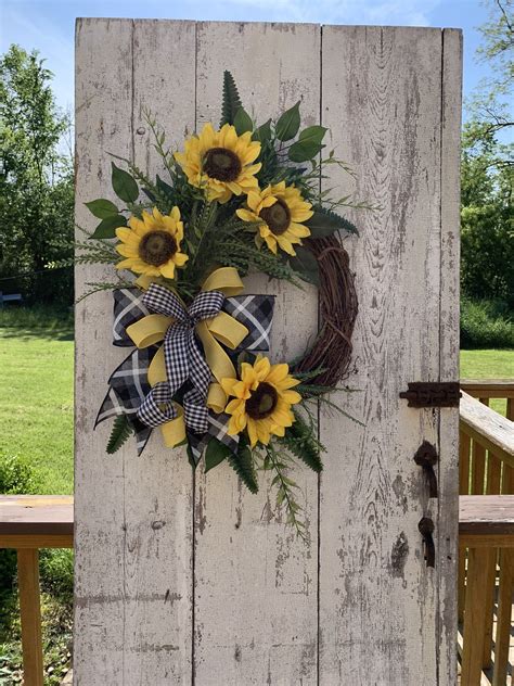 Sunflower Wreath For Front Door Summer Wreaths For Front Door Year