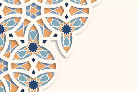 Free Vector Arabic Ornamental Background In Paper Style